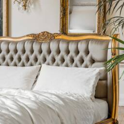 Palais de Versailles Luxury Gold Upholstered Bed (Double) - thumbnail 2