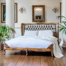 Palais de Versailles Luxury Gold Upholstered Bed (Double) - thumbnail 1