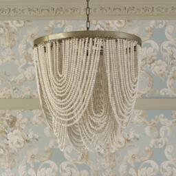 Wooden Beads Large Waterfall Pendant Light - thumbnail 4