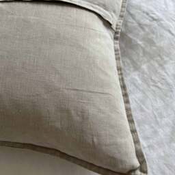 Embroidered Crown Cushion in Oatmeal - thumbnail 5