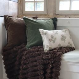 Pushpa Flowers Blockprint Vegan Cushion - thumbnail 4