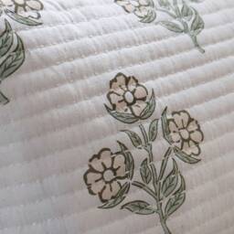 Pushpa Flowers Blockprint Vegan Cushion - thumbnail 5