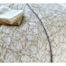 Chai Latte Block Print Bedspread - thumbnail 5