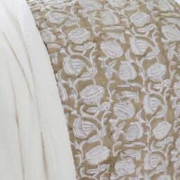 Chai Latte Block Print Bedspread - thumbnail 4