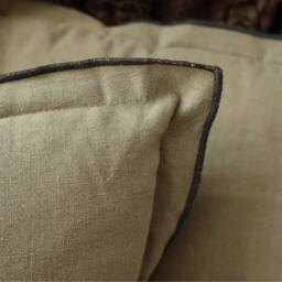 Olive Green Linen Cushion - thumbnail 4