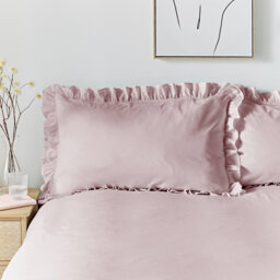 Romance Ruffle Cotton Bed Linen Set in Provence Lavender (King Set) - thumbnail 2