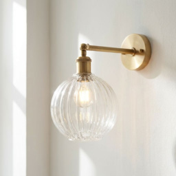 Henley Fluted Glass Globe Wall Light - thumbnail 2