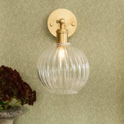 Henley Fluted Glass Globe Wall Light - thumbnail 1