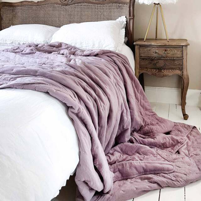 Peachskin Quilted Bedspread in Lilac Pink (Bedspread) - image 1