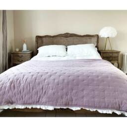 Peachskin Quilted Bedspread in Lilac Pink (Bedspread) - thumbnail 3