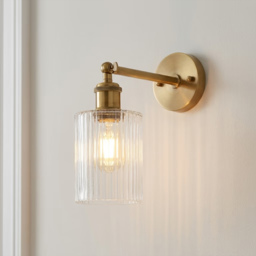 Henley Cylinde Petite Ribbed Glass Wall Light - thumbnail 1