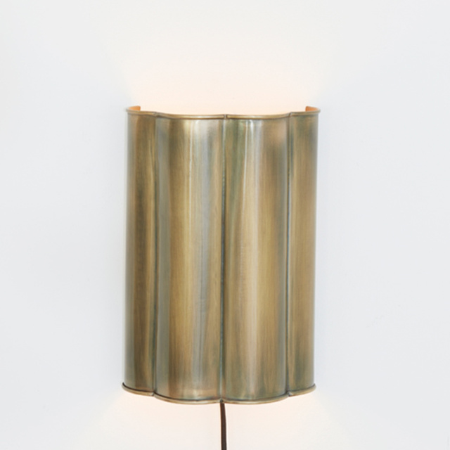 Brass Scalloped Wall Light - image 1