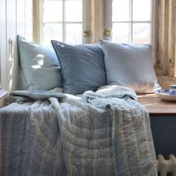 Mélange Linen Cushion in Nordic Sky Blue - thumbnail 4