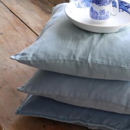 Mélange Linen Cushion in Nordic Sky Blue - thumbnail 5