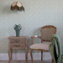 Fringed Rattan Pendant Light in Green - thumbnail 3