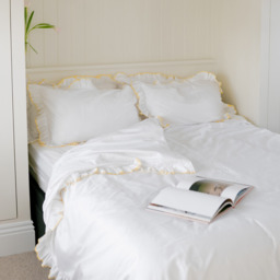 Provence Ruffle 400TC Bed Linen Full Set, in Butter Yellow (Superking Set) - thumbnail 4
