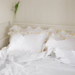 Provence Ruffle 400TC Bed Linen Full Set, in Butter Yellow (Superking Set) - thumbnail 5