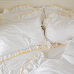 Provence Ruffle 400TC Bed Linen Full Set, in Butter Yellow (Superking Set) - thumbnail 3