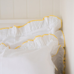 Provence Ruffle 400TC Bed Linen Full Set, in Butter Yellow (Superking Set) - thumbnail 2