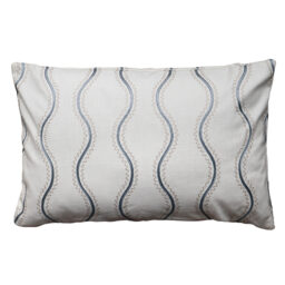 Embroidered Waves Blue Boudoir Cushion - thumbnail 3