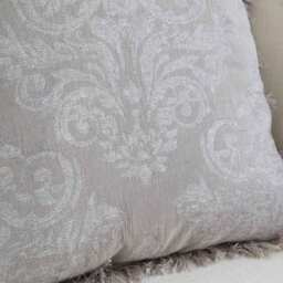 Fringed Jacquard Cushion in Light Grey - thumbnail 4
