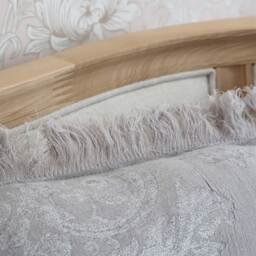 Fringed Jacquard Cushion in Light Grey - thumbnail 5