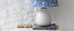 La Bohème Table Lamp with Blue Floral Lampshade - thumbnail 3