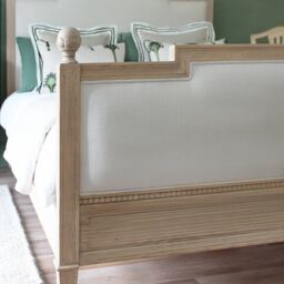 Gustavian Light Wood Upholstered Bed (King Size Bed) - thumbnail 2