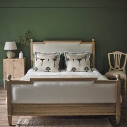 Gustavian Light Wood Upholstered Bed (King Size Bed) - thumbnail 3