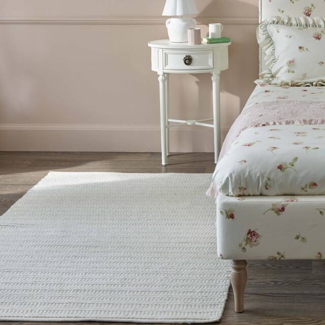 White Woven Wool Rug - image 1