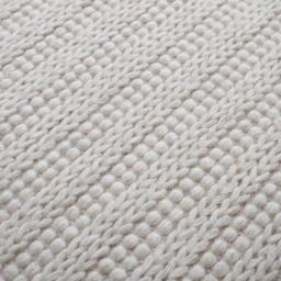 White Woven Wool Rug - thumbnail 2