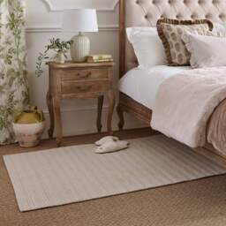 White Woven Wool Rug - thumbnail 5