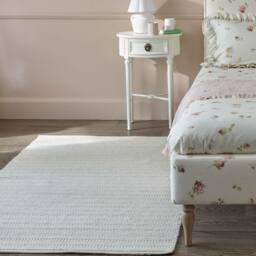 White Woven Wool Rug - thumbnail 1