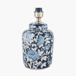 Fleur Blue Ceramic Table Lamp - thumbnail 4