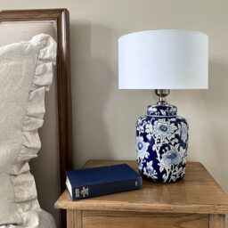Fleur Blue Ceramic Table Lamp - thumbnail 1