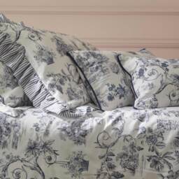 French Toile Opera Blue Cushion - thumbnail 5