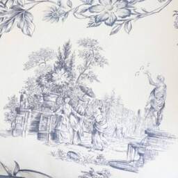 French Toile Opera Blue Cushion - thumbnail 3