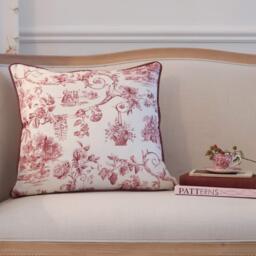 French Toile Berry Cushion - thumbnail 3