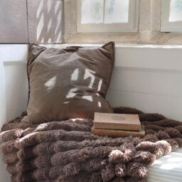 Mélange Velvet Cushion in Chocolate - thumbnail 2