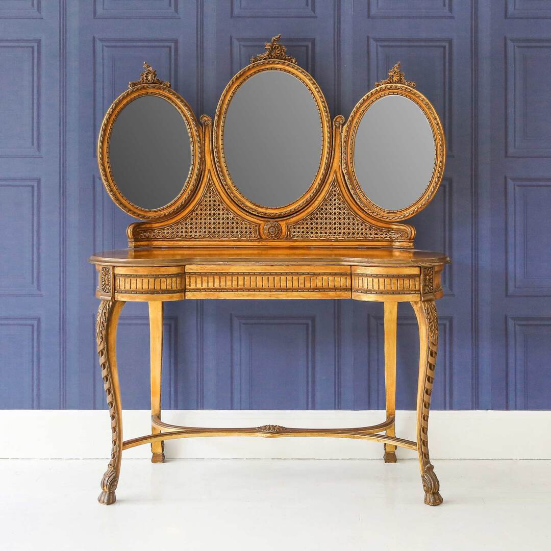 gold french dressing table Classic Modern Glossy French Style Dressing Table