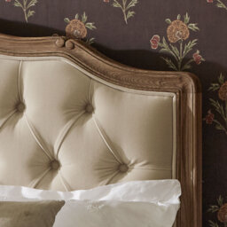 Love Story Taupe Velvet Buttoned Upholstered Bed (King Size) - thumbnail 2