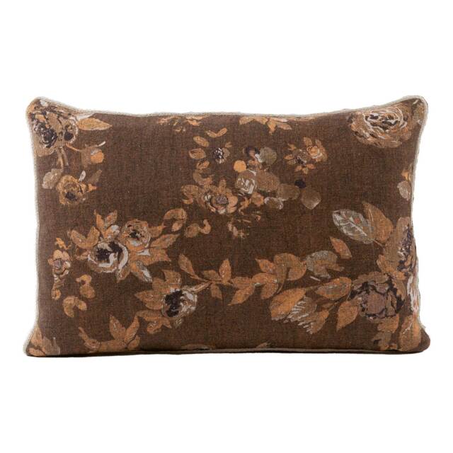 Autumn Nook Large Brown Floral Cushion - image 1