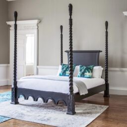 Sassy Boo Boudoir Majestic Black 4-Poster Bed (Superking) - thumbnail 1