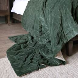 The Luxuriator Bedspread in Forest Green Velvet