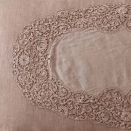 Ruffled Linen and Lace Blush Cushion Cover - thumbnail 5