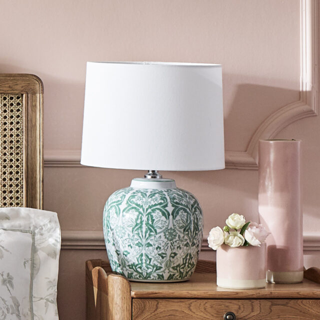 Botanical Olive Ceramic Table Lamp - image 1