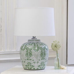 Botanical Olive Ceramic Table Lamp - thumbnail 5