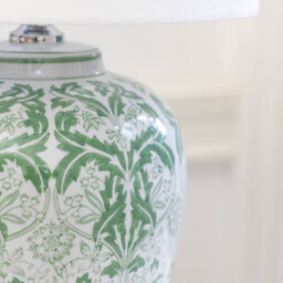 Botanical Olive Ceramic Table Lamp - thumbnail 2