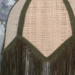 Fringed Rattan Wall Light in Green - thumbnail 5