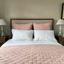 Peachskin Large Quilted Cushion Cover in Petal Pink - thumbnail 5
